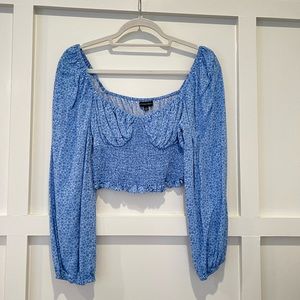 Blue floral printed top!